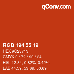 カラーコード: RGB 194 55 19 | qconv.com