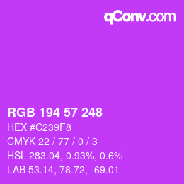 Color code: RGB 194 57 248 | qconv.com