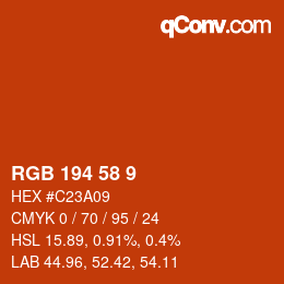 カラーコード: RGB 194 58 9 | qconv.com