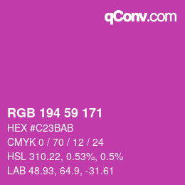 Color code: RGB 194 59 171 | qconv.com