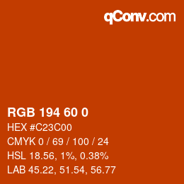 カラーコード: RGB 194 60 0 | qconv.com