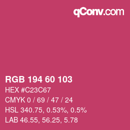 カラーコード: RGB 194 60 103 | qconv.com