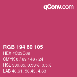 Color code: RGB 194 60 105 | qconv.com