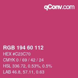 カラーコード: RGB 194 60 112 | qconv.com