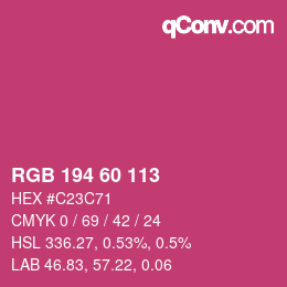 Color code: RGB 194 60 113 | qconv.com