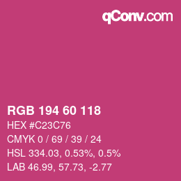 カラーコード: RGB 194 60 118 | qconv.com