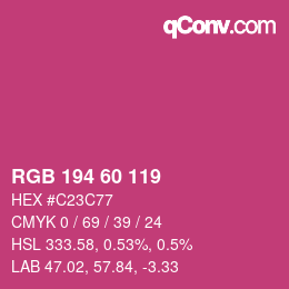 Color code: RGB 194 60 119 | qconv.com