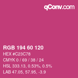 カラーコード: RGB 194 60 120 | qconv.com