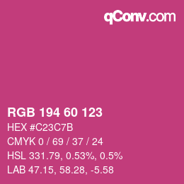 カラーコード: RGB 194 60 123 | qconv.com