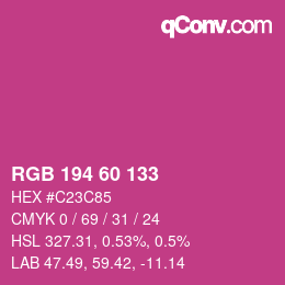 カラーコード: RGB 194 60 133 | qconv.com