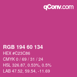 カラーコード: RGB 194 60 134 | qconv.com