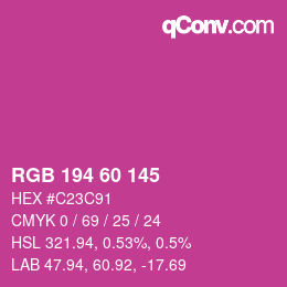 カラーコード: RGB 194 60 145 | qconv.com