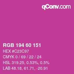 カラーコード: RGB 194 60 151 | qconv.com