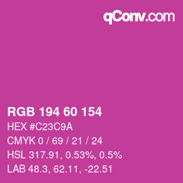 颜色代码: RGB 194 60 154 | qconv.com
