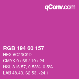 颜色代码: RGB 194 60 157 | qconv.com