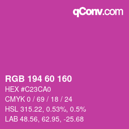 Color code: RGB 194 60 160 | qconv.com