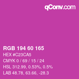 カラーコード: RGB 194 60 165 | qconv.com
