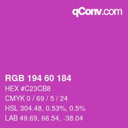 カラーコード: RGB 194 60 184 | qconv.com