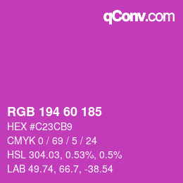 カラーコード: RGB 194 60 185 | qconv.com