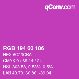 Color code: RGB 194 60 186 | qconv.com