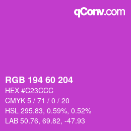 Color code: RGB 194 60 204 | qconv.com