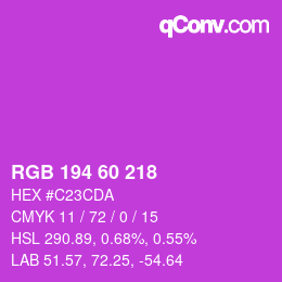 カラーコード: RGB 194 60 218 | qconv.com