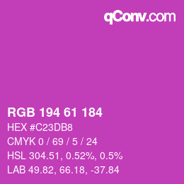 カラーコード: RGB 194 61 184 | qconv.com