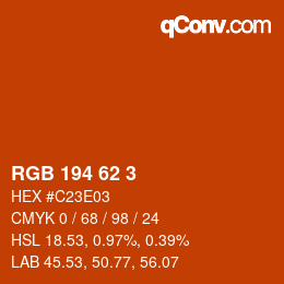カラーコード: RGB 194 62 3 | qconv.com