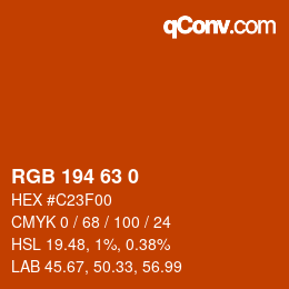 Color code: RGB 194 63 0 | qconv.com