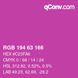 Color code: RGB 194 63 166 | qconv.com