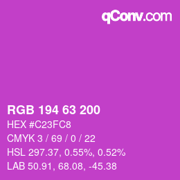 カラーコード: RGB 194 63 200 | qconv.com