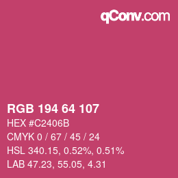 カラーコード: RGB 194 64 107 | qconv.com