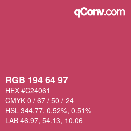 Color code: RGB 194 64 97 | qconv.com