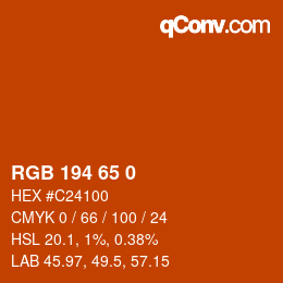 颜色代码: RGB 194 65 0 | qconv.com