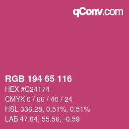 カラーコード: RGB 194 65 116 | qconv.com