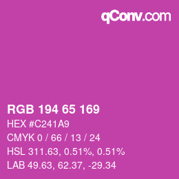 カラーコード: RGB 194 65 169 | qconv.com