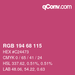 Color code: RGB 194 68 115 | qconv.com