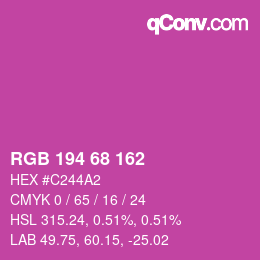 Color code: RGB 194 68 162 | qconv.com