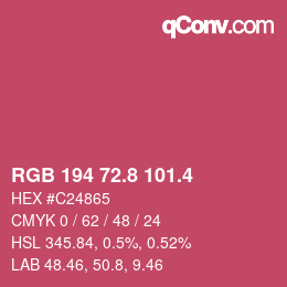 カラーコード: RGB 194 72.8 101.4 | qconv.com