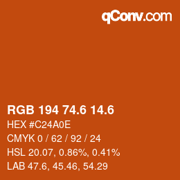 カラーコード: RGB 194 74.6 14.6 | qconv.com