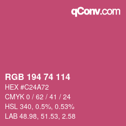 カラーコード: RGB 194 74 114 | qconv.com