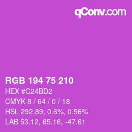 カラーコード: RGB 194 75 210 | qconv.com