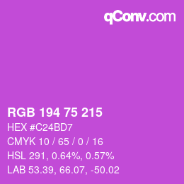 Color code: RGB 194 75 215 | qconv.com