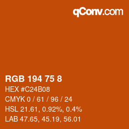 カラーコード: RGB 194 75 8 | qconv.com