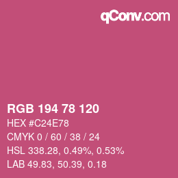 カラーコード: RGB 194 78 120 | qconv.com