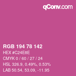 Color code: RGB 194 78 142 | qconv.com