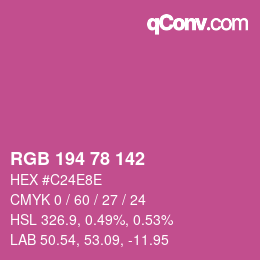 Código de color: RGB 194 78 142 | qconv.com