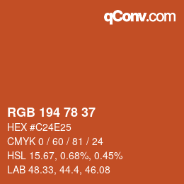 カラーコード: RGB 194 78 37 | qconv.com