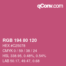 Color code: RGB 194 80 120 | qconv.com