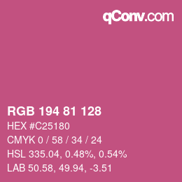 Color code: RGB 194 81 128 | qconv.com